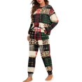 thumbnail image 2 of Yuyamidu Buffalo Grid Long Sleeve Pajamas Set Size L 2 Piece Leopard Print Sleepwear Top and Pants with Pockets Christmas Pjs Pajama Women Sports Outfits, 2 of 7