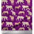 thumbnail image 1 of Soimoi Purple Rayon Fabric Tiger,Leopard & Wild Animal Decor Fabric Printed BTY 42 Inch Wide, 1 of 1