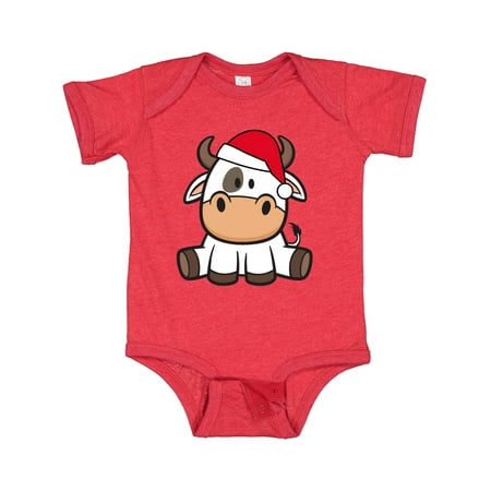 

Inktastic Christmas Santa Cow Gift Baby Boy or Baby Girl Bodysuit