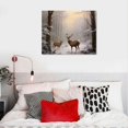 thumbnail image 5 of PIKWEEK  Winter Landscape Canvas Print Wall Art - Mystic Forest & Mountain Landscape with Deer Nature Wilderness Poster, Modern Art Rustic Scenic for Living Room, Bedroom, Office, 5 of 5
