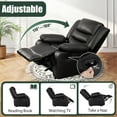thumbnail image 5 of TrumanPick Manual Recliner Rocker Chair, Leather Rocker Recliner Living Room Lazy Boy Reclining Chairs for Adults Small Spaces, Black, 5 of 9