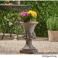 thumbnail image 7 of Michaelia Chalice Garden Urn Planter, Roman, Botanical, Antique Gray Lightweight Concrete, 7 of 7