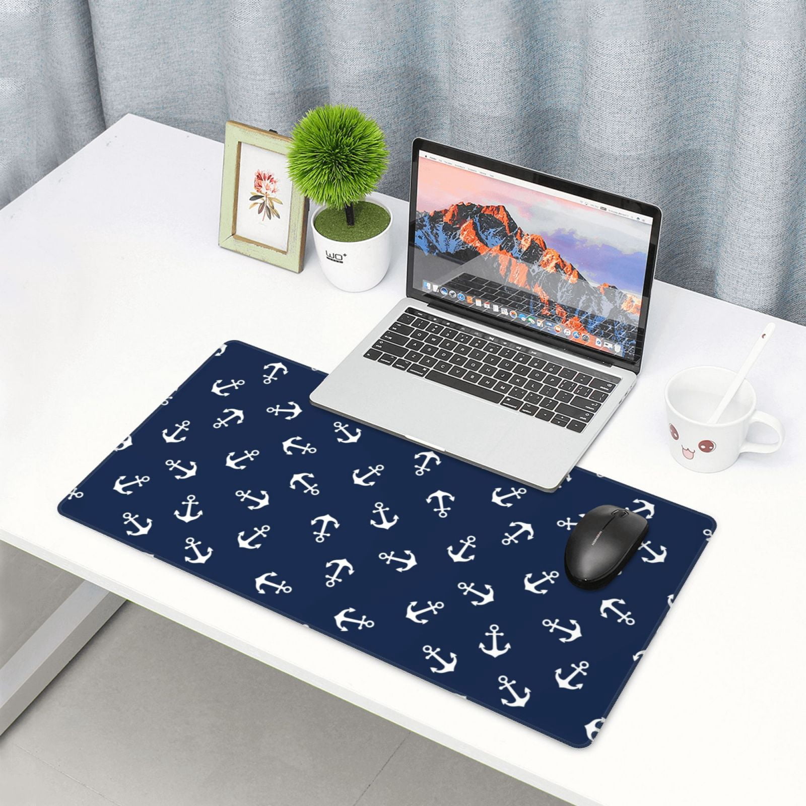 Kdxio Nautical Themed Simple Anchors Print Large Gaming Mouse Pad,Non-Slip Base,Water Resist Keyboard Pad for Gamer,Office & Home,29.5 x 15.8 in
