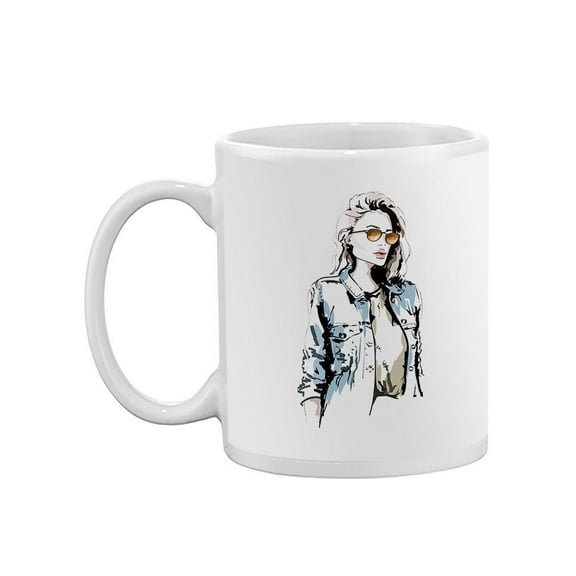 Stylish Woman In Jacket Mug - Image by Shutterstock