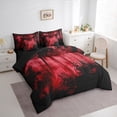 thumbnail image 3 of Feelyou Jungle Nature Scenery Bedding Comforter Set 7pcs for Adult, Red Natural Pine Tree Queen Bedding Sets, Countryside Reversible Queen Sheet Sets, Ultra Soft Home Decor, 3 of 7