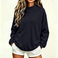 thumbnail image 6 of Mock Neck Sweatshirts for Women Oversized Pullover Top Woman Fall Daily Outfits, 6 of 6