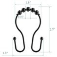 thumbnail image 5 of HVSEBOTO 12 Pack Brushed Matte Black Shower Curtain Ring Hooks, Easy Glide Metal Rollerball Double Shower Hook, 5 of 5