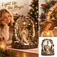 thumbnail image 6 of Angel and Bunny Winter Table Centerpiece Birch Arch Desktop Figurine Lighted Hanging Lantern Pinecone Berry Christmas Decor, 6 of 8