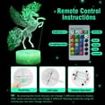 thumbnail image 4 of YSITIAN Unicorn Gifts for Girls Toys 16 Colors 3D Illusion Table Lamp Remote Control Night Light for Kids Sleep YT-7557, 4 of 7