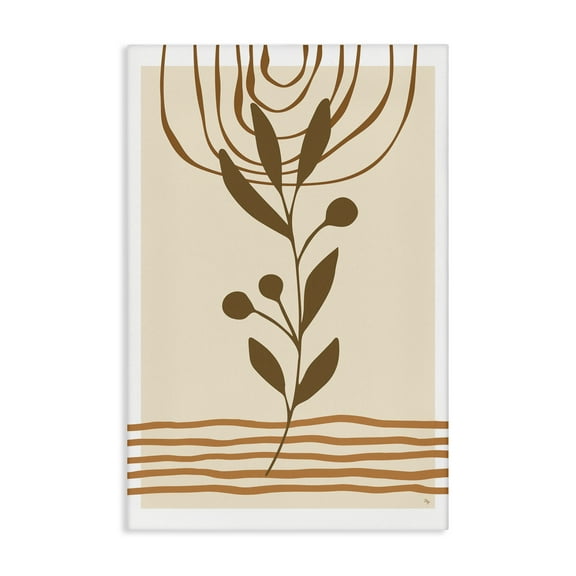 Stupell Industries Bohemian Plant Sprig Botanical & Floral Painting Gallery Wrapped Canvas Art Print Wall Art, 16 x 24