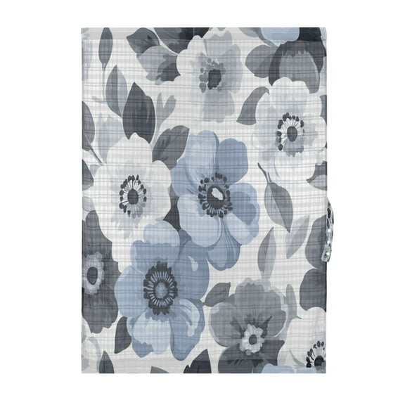 Elegant Monochromatic Florals Door Curtain 25x40in Privacy Mesh with UV Protection Tie Back Rod Pockets