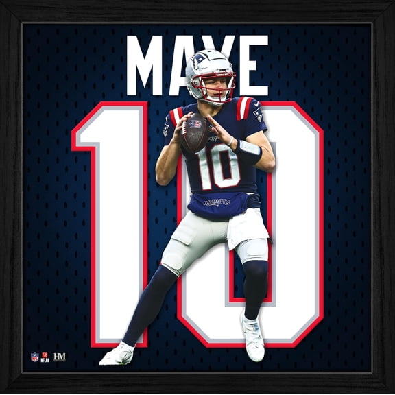 Highland Mint Drake Maye New England Patriots 13" x 13" Impact Jersey Framed Photo