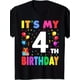 thumbnail image 1 of Jóvenes, es mi cuarto cumpleaños, 4 camisetas de feliz cumpleaños para niños o niñas, adecuadas para niños y niñas menores de 12 años, el mejor regalo para todos los festivales. Ropa para niños jóve, 1 of 5