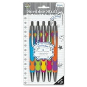 14815 The Board Dudes Lava Ballpoint Stick Pens - Black Ink - Assorted Barrel - 5 / Pack