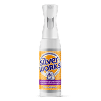 SilverWorks! Pet Odor Eliminator Spray For Home - Safe, Natural, Silver Ion Deodorizer - Cat, Dog Smell And Urine Odor Eliminator For Carpet, Furniture And Litter -16.9oz