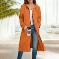 thumbnail image 2 of idosla Zip Up Long Hoodie Jackets for Women Oversized Fleece Tunic Sweatshirt 2025 Fall Winter Casual Solid Coat With Pocket (Orange, S), 2 of 6