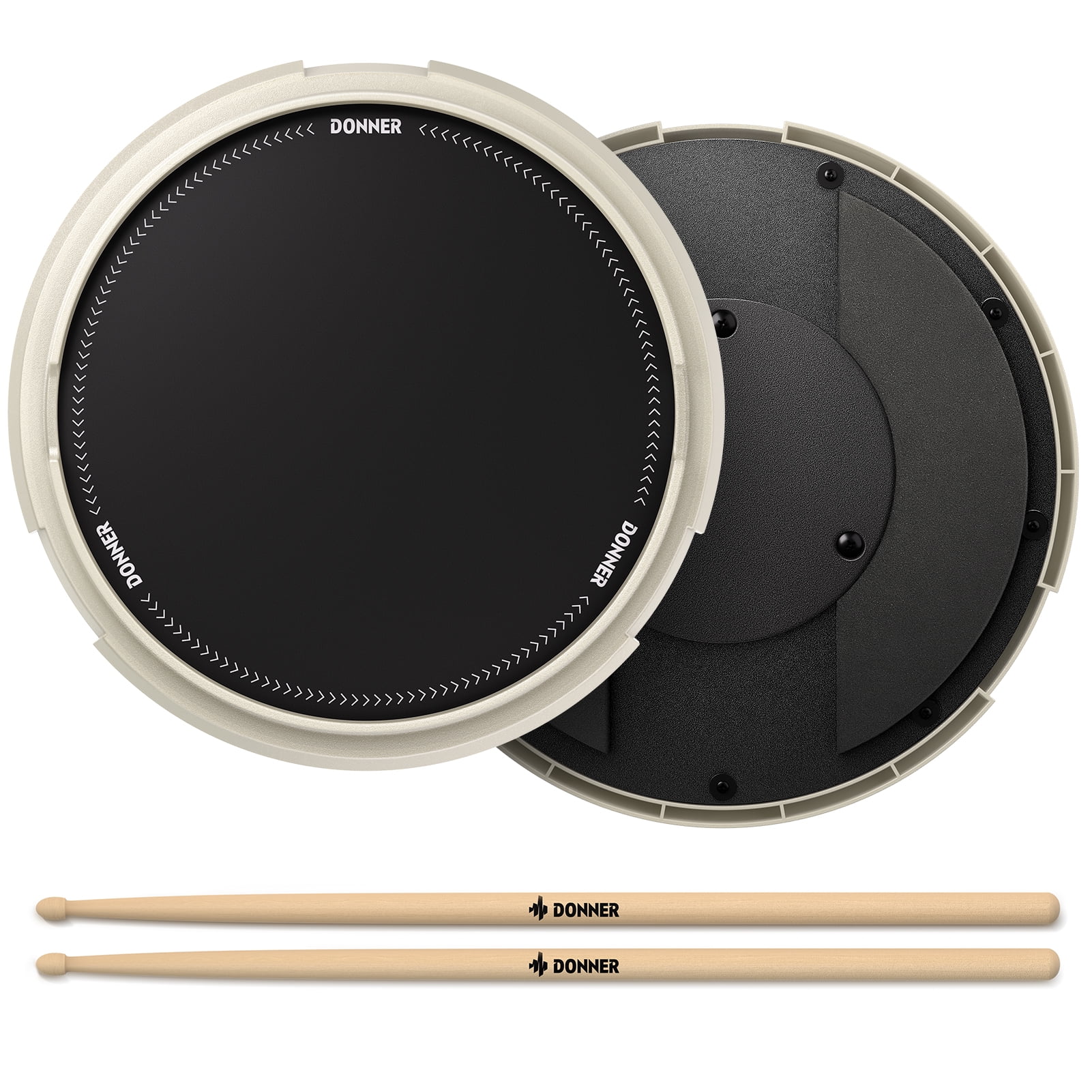 Donner Drum Pad 12" Quiet Drum Practice Pad, Detachable Ball Box with