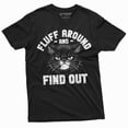thumbnail image 3 of Cat funny T-shirt fluff around and find out pet tee shirt funny birthday gifts (X-Large Grey), 3 of 7