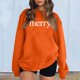 thumbnail image 2 of Gibobby Sudaderas Navideñas para Mujeres Sudaderas con cuello redondo y manga larga para mujer, suéter con estampado navideño, sudaderas holgadas sin capucha(Naranja,XG), 2 of 4