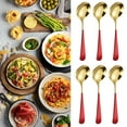 thumbnail image 1 of CRCMUHE Tableware Round Spoon 304 Stainless Spoon Fork Household Cute Small Soup Spoon Thick Round Bottom Eating Spoon, 1 of 9