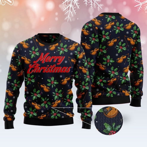 Violin Christmas 3D Christmas Sweater, Funny Xmas Sweater, Sweater Xmas