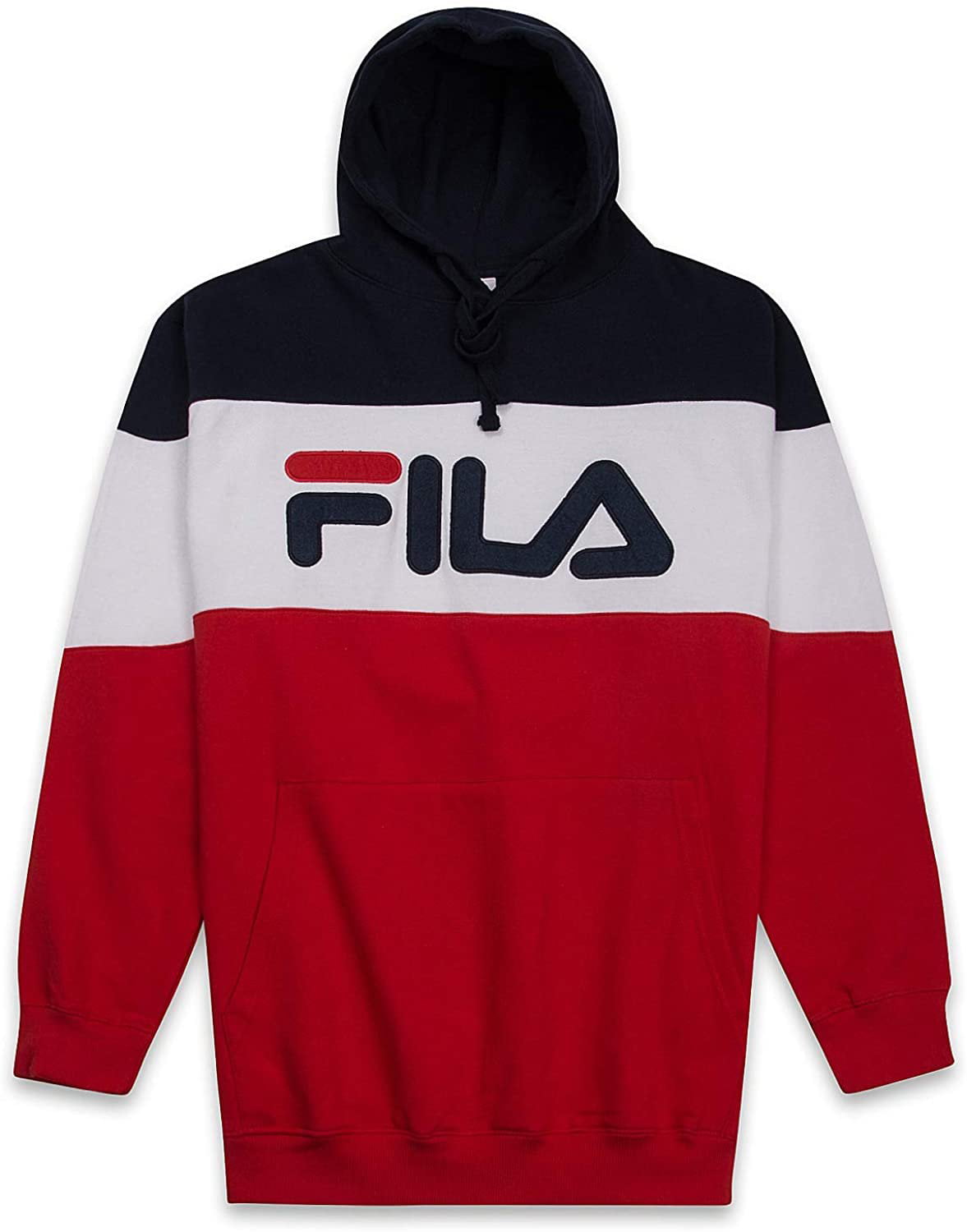 Fila Big Tall Colorblock Pullover Hoodie Navy Red White XLT Walmart.com