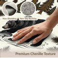 thumbnail image 6 of ODIKA 9'x12' Washable Area Rug Low Pile, Flatwoven, Print Border Cabin Forest Motif Motifs Lake Fishing Wildlife Refined Structured for Great Room, Indoor Concept, Large Living, 6 of 7