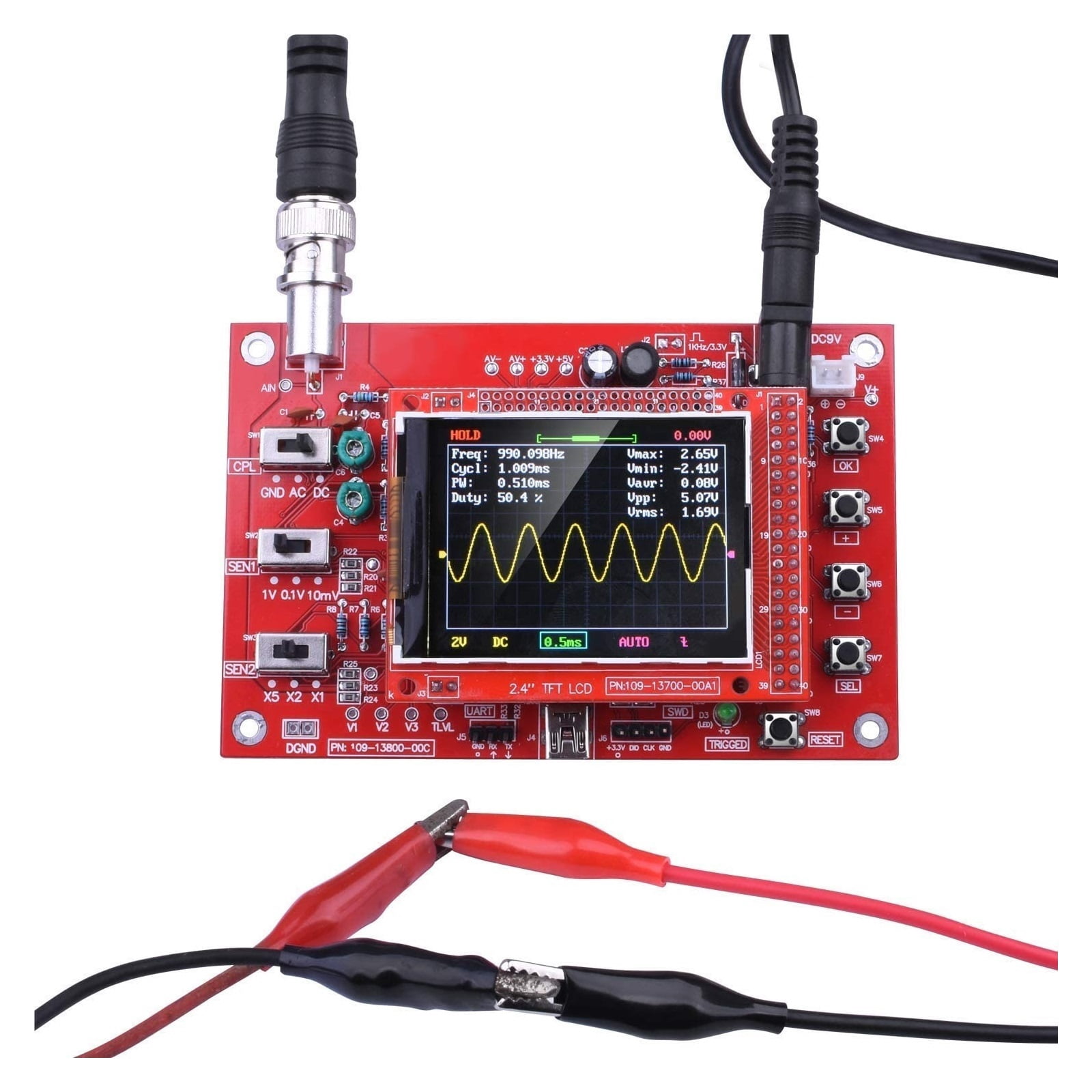 2.4 TFT Pocket Digital Oscilloscope Kit DIY Spare Parts E-Learning Kit 1m/s ,Professional Designed