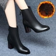 thumbnail image 2 of NOKIO Elegant Women'S Spring Booties Cute Women'S Fall Booties Women Back Zip Ankle Bare Boots Square Heel High Casual Short Tube Bare Booties Women'S Versatile Short Boots, 2 of 8