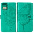 thumbnail image 2 of SaniMore Case for Motorola Moto G 5G (6.5" 2023), PU Leather Skin with Luxury Embossed Butterfly [Wrist Strap & Card Slots & Flip Kickstand] Full-body Shockproof Business Wallet Cover, Green, 2 of 7