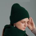 thumbnail image 5 of Gorro de lana pura para mujer, gorro de lana tejido grueso y cálido para otoño e invierno, gorro de lana para hombre, 5 of 5