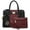 Red/Black-1, variant on MKP Women Satchel Two tone Handbags Purses Top Handle Tote with Wallet 2pcs Bag Set