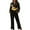 Black and Brown - Monkey Banana, variant on Peacock Print Women Pajama Set 2 Piece Pj Sets Long Sleeve Sleepwear with Long Pants Casual Comfy Loungewear Nightwear with Pockets, 2XL