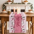 thumbnail image 4 of Happy Mother's Day Cotton Linen Table Runner for Dining Kitchen, Farmhouse Pink Floral Love Heart Wedding Outdoor Party Tablerunners Decoration, Dresser Scarf Coffee Tablecloth Runners 13x90 Inches, 4 of 9