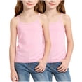 thumbnail image 5 of NAISIBABY Girls Tank Tops 2-Pack, Spaghetti Strap Ultra-Soft Scoop Neck Kids Dance Ballet Sports Camisole Pink Size 12, 5 of 5