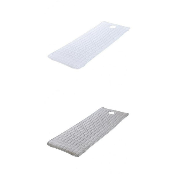 Funda de sábana gruesa para mesa de masaje de spa, colchón de cama para salón de belleza con agujero (paquete de 2 unidades) Gris + blanco