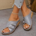 thumbnail image 5 of Norvail Womens Platform Wedge Sandals,Cork Wedges HeelsSlip On Platform Slides Sandals, Comfortable Open Toe Casual Dressy Summer Going Out Shoes, 5 of 6