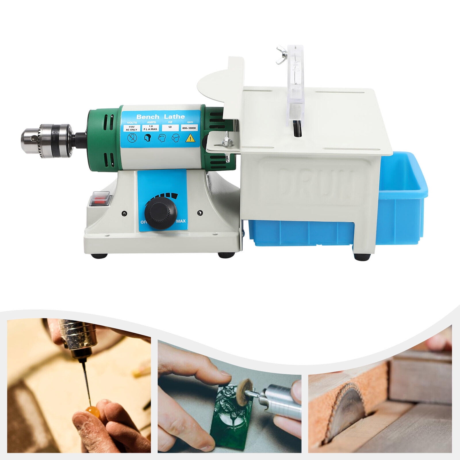 Miumaeov AC 220V 50Hz Bench Grinder Machine with Adjustable Speed Rock Jade Polisher Corded Electric 750W