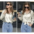 thumbnail image 6 of Zeagoo Blouses for Women Dressy Casual Long Sleeve Stain Silk Button Down Shirts Busines Dressy Fall Top, 6 of 6