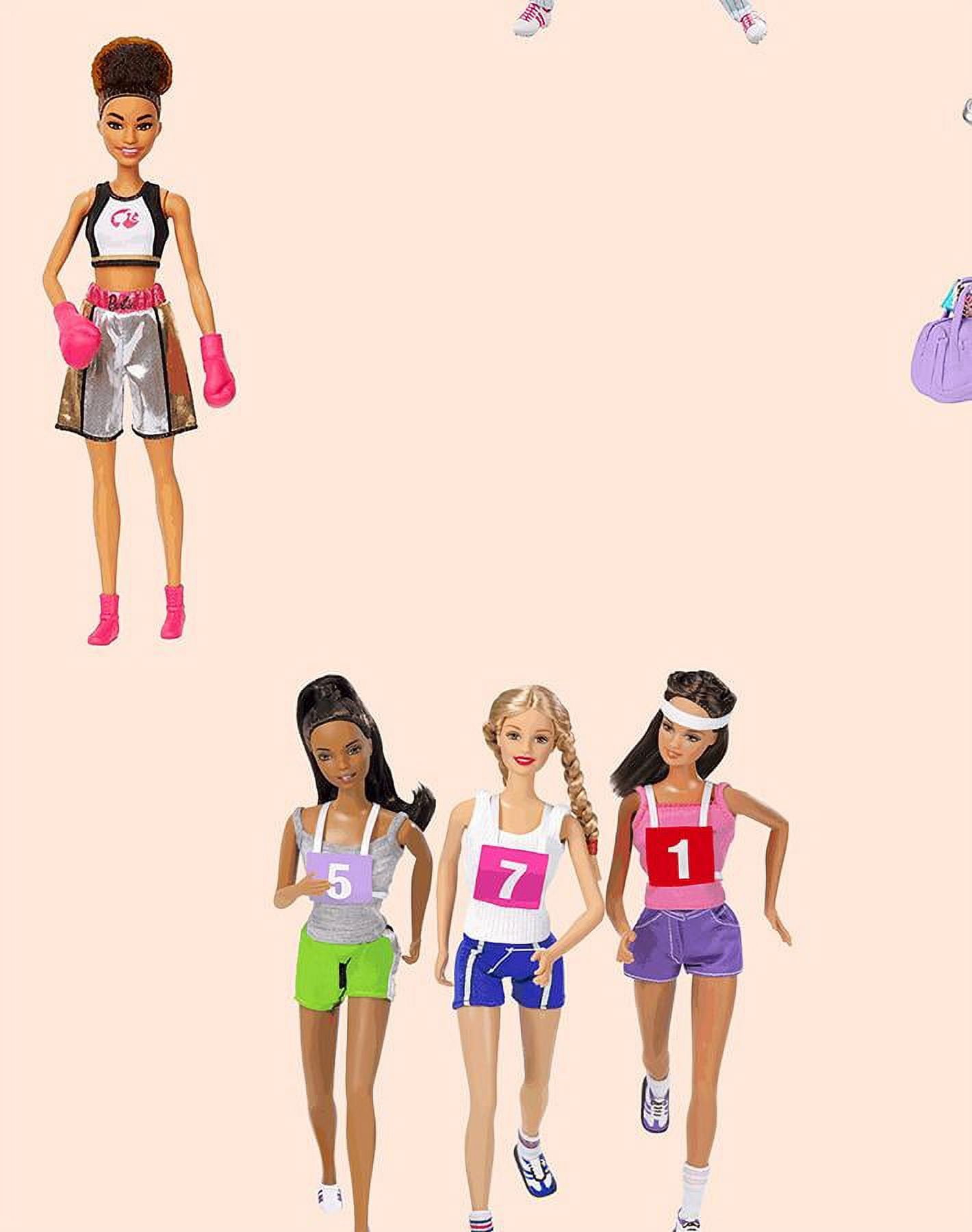 Barbie the Athlete Removable Vinyl Wallpaper, Peach