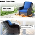 thumbnail image 5 of Ovios 6 Pieces Outdoor Patio Furniture Swivel Set Wicker Conversation Sectional with Rocking Chair, Ottomans, Side Table, 5 of 7
