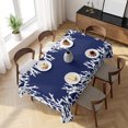 thumbnail image 3 of Coastal Coral Table Cloth Waterproof Tablecloths, Navy Blue Ocean Marine Nautical Beach Tablecloth Dining Table Cover for Kitchen Party Tabletop Outdoor, Rectangle Tablecloth 60x120 Inch, 3 of 9