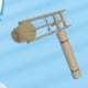 thumbnail image 1 of Ráfaga de manos de bambú, castaño giratorio manual, educación musical con mango largo, cáscaras de bambú de instrumentos tempranos, 1 of 8