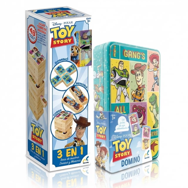 Bundle Toy Story 3 en 1 + Dominó Metálico | Juegos de Mesa Infantiles Disney Pixar | Novelty