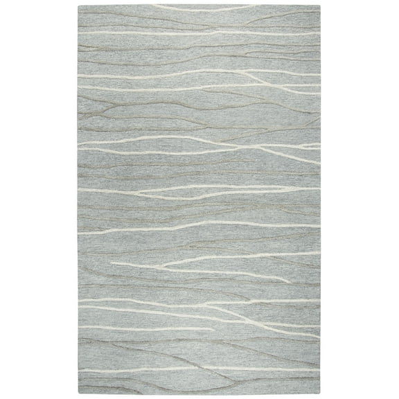 Gatney Rugs Vista Area Rug ID968A Gray Rows Bars 9' x 12' Rectangle