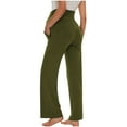 thumbnail image 2 of Diufon Maternity Yoga Pants High Waist Over The Belly Drawstring Soft Pants Solid Color Straight Leg Loose Pants, 2 of 7