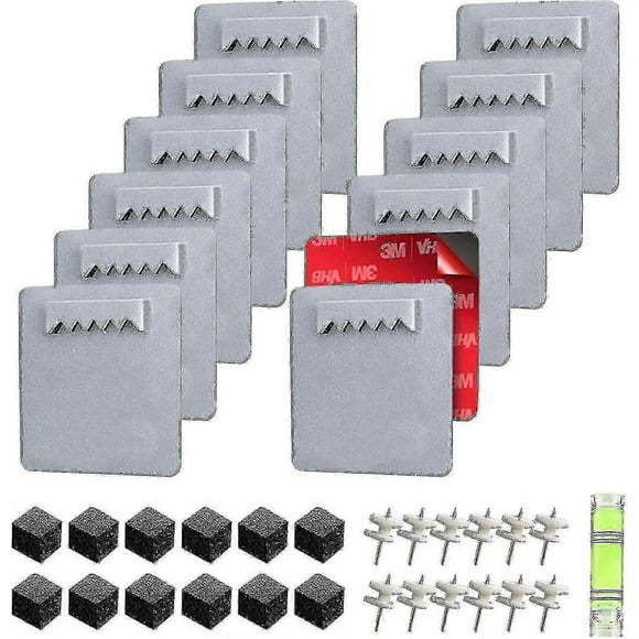 12 Pieces Adhesive Picture Hangers No Drilling Adhesive Picture Hangers Photo And Mirror Holders Adhesive Picture Hanger For Hanging Mirrors Or Pictur