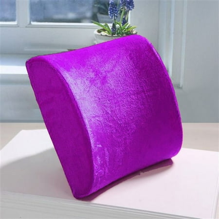 Lumbar Sacral Support Pillow - Memory Foam Lumbar Back Support Pillow Sciatica & Pain Relief Seat Chair Cushion Purple
