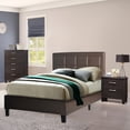 thumbnail image 3 of Elegant Faux Leather Upholstered Panel Bed Queen - Tobacco, 3 of 6