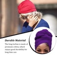 thumbnail image 7 of Thinsont Turban Knot Simple Style Hijab Multipurpose Beanie Stretch Headscarf Breathable Loss Bonnet Headwear for Women Accessories Dark purple, 7 of 7